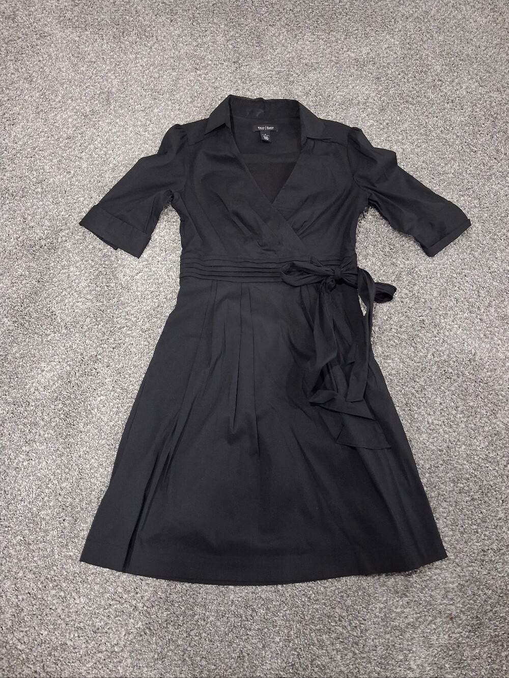 White House Black Market Fit & Flare Shirt Midi Dress W Cumberbun Waist Size 6
